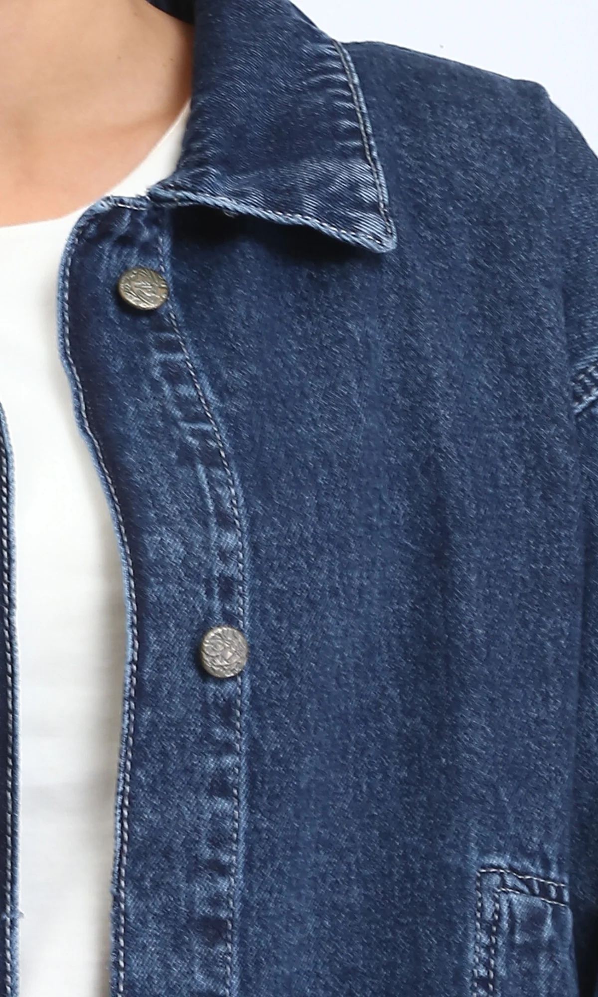 Ravin | Oversized Utility Denim Trucker Jacket - Navy Blue - R206401 - Image 3