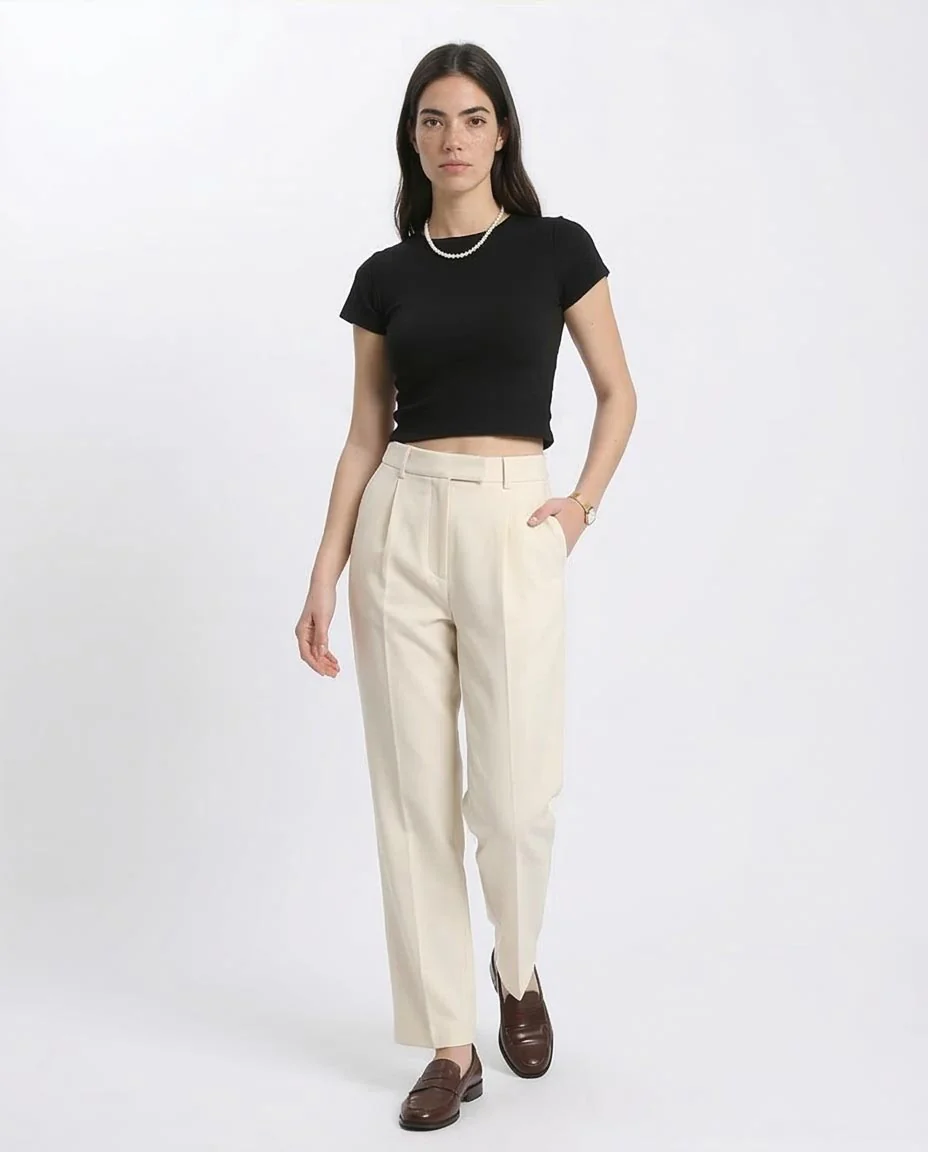 Ravin Women's Essential Ribbed Crew Neck Crop Top - Black - R206518 - Image 5