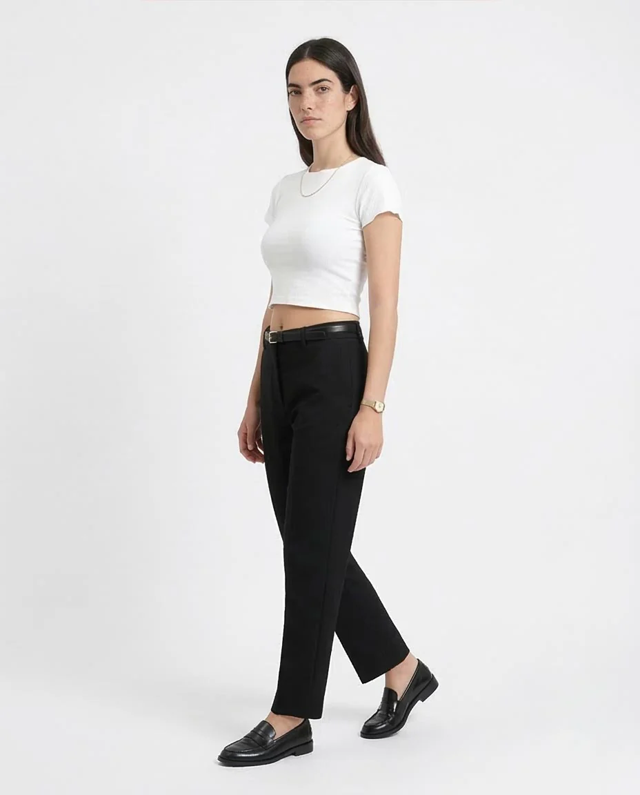 Ravin Women’s Rib-Knit Lettuce-Edge Crop Top – White - R206520 - Image 5