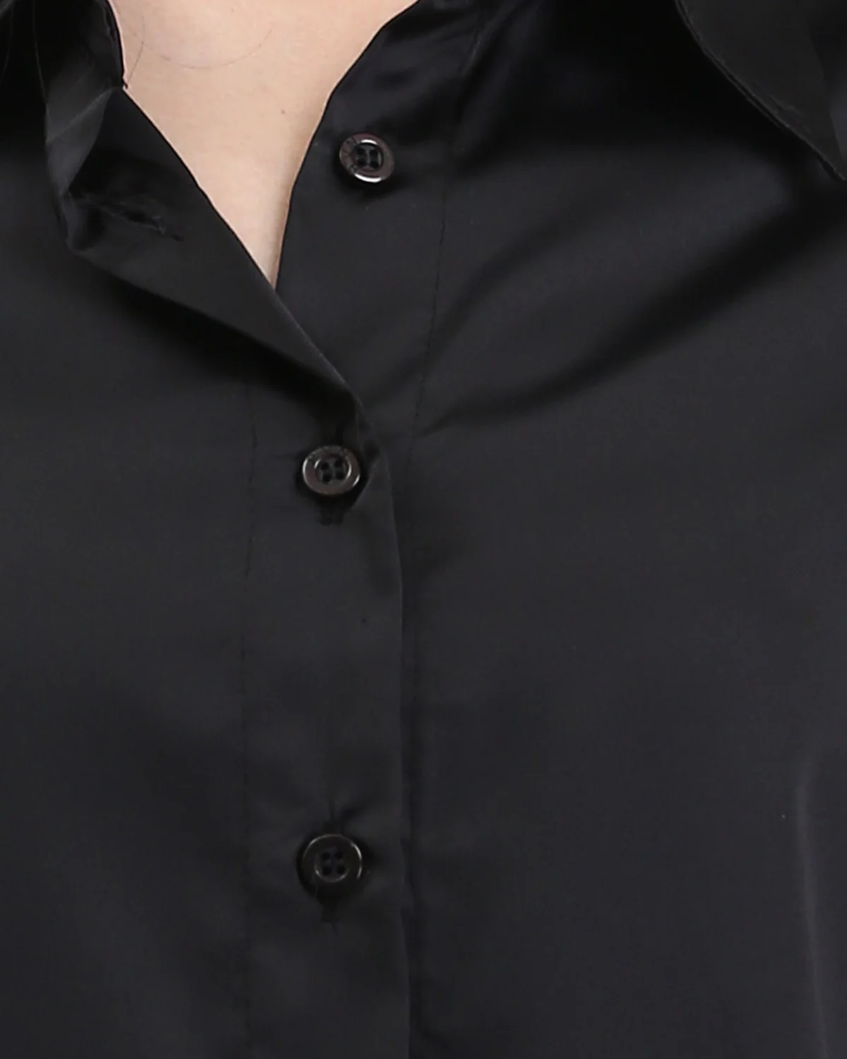 Ravin Women’s Sateen Finish Long-Sleeve Button-Down Shirt — Black - R206564 - Image 4