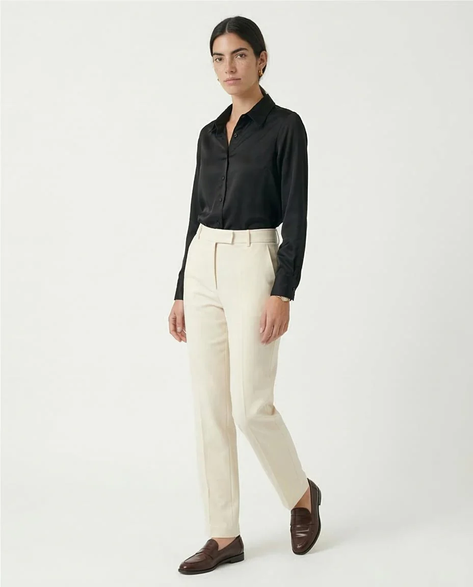 Ravin Women’s Sateen Finish Long-Sleeve Button-Down Shirt — Black - R206564 - Image 5