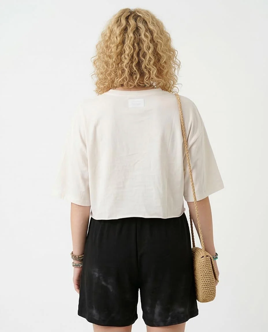 Ravin Women's Vintage Lemon Graphic Cropped T-Shirt  - White - R206581 - Image 2