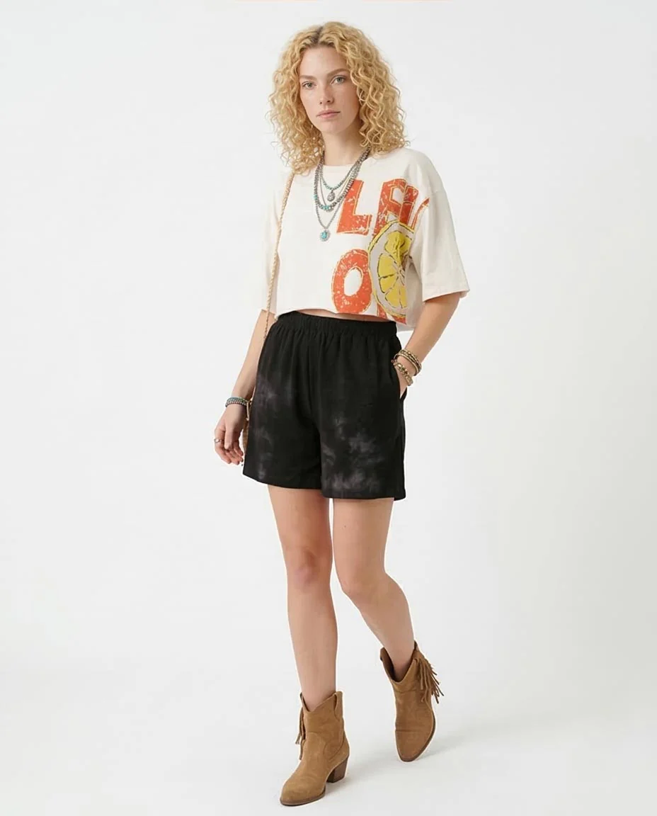 Ravin Women's Vintage Lemon Graphic Cropped T-Shirt  - White - R206581 - Image 5