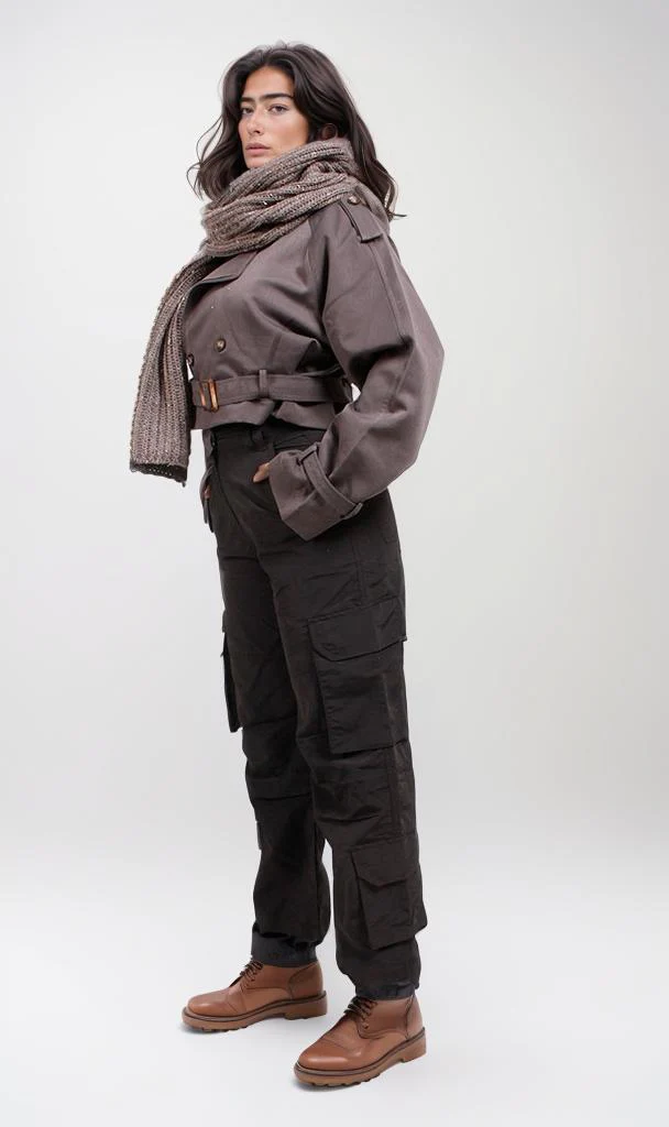 r206635-KNITTED SCARF - H. Grey - Image 3