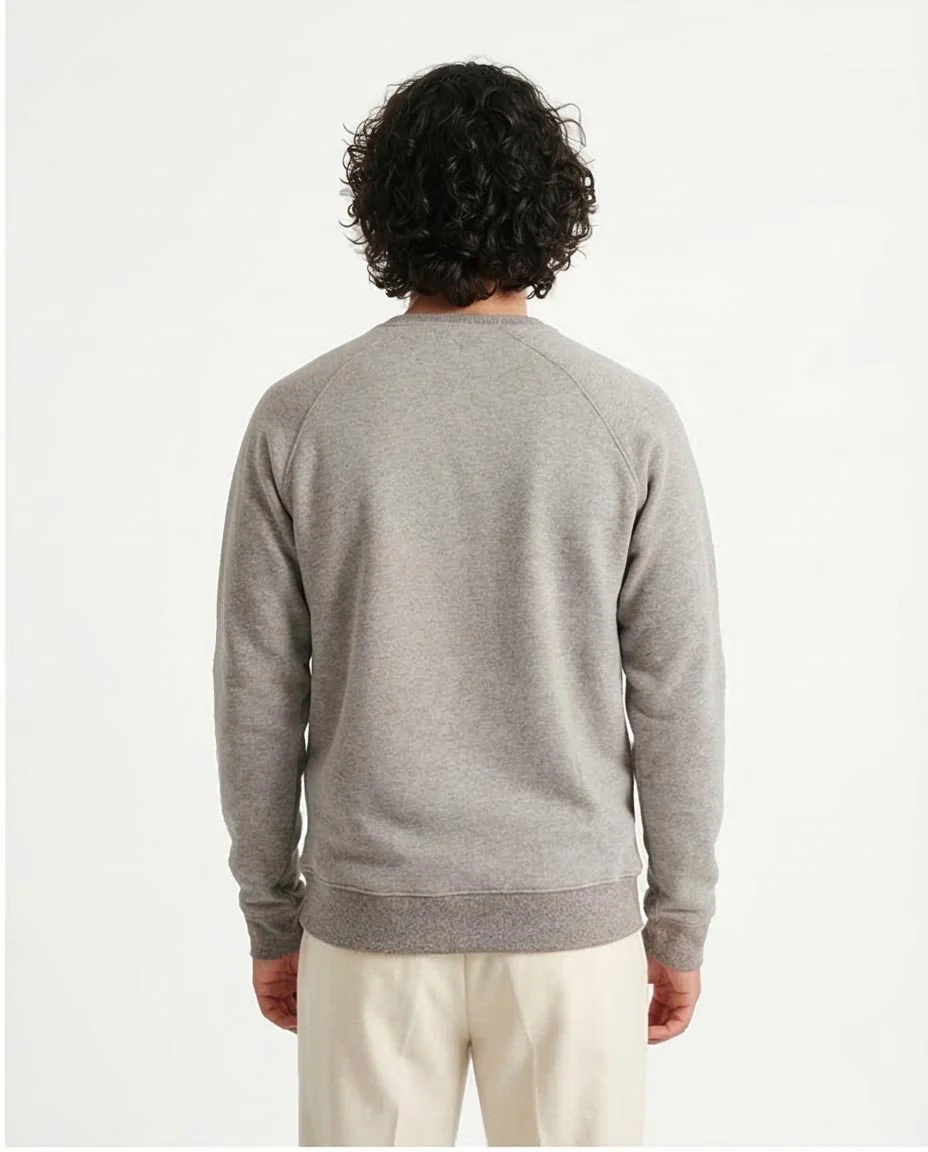 Ravin Men’s Premium Raglan-Sleeve Sweatshirt – Heathered Grey - R206842 - Image 2