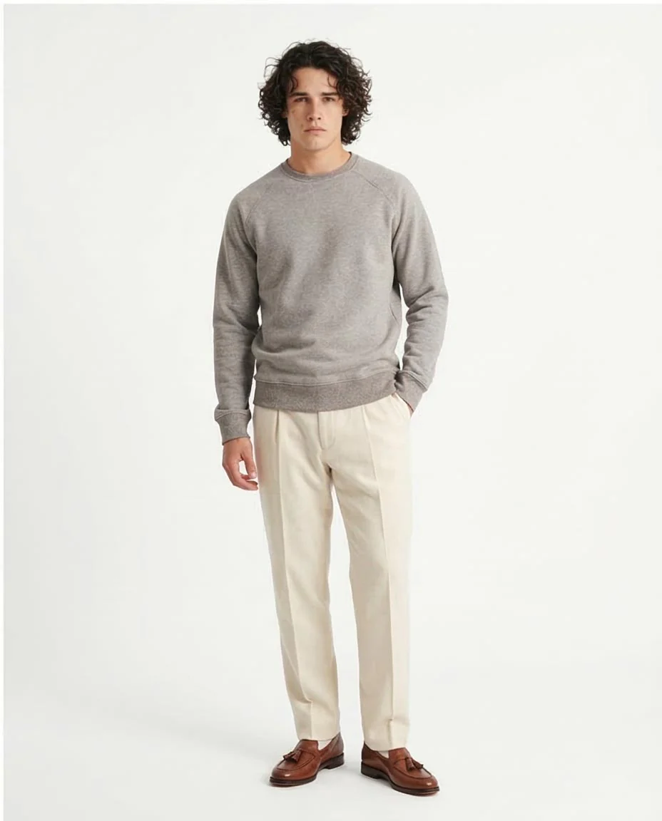 Ravin Men’s Premium Raglan-Sleeve Sweatshirt – Heathered Grey - R206842 - Image 5