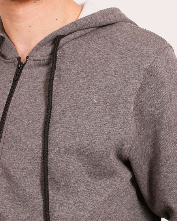 Ravin Men's Heathered Zip-Up Fleece Hoodie – Earth Brown - R206844 - Image 4