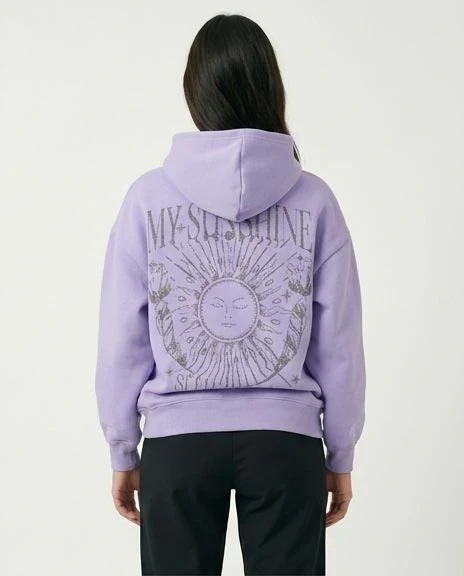 Ravin Women's Oversized "My Sunshine" Graphic Hoodie – Lavender - R206861 - Image 2