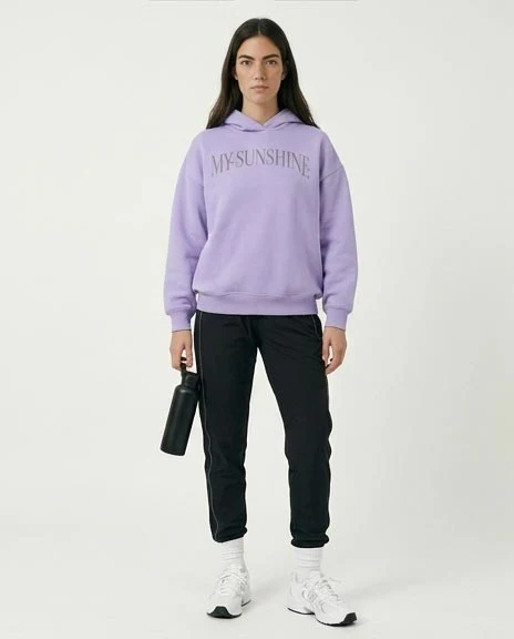 Ravin Women's Oversized "My Sunshine" Graphic Hoodie – Lavender - R206861 - Image 4