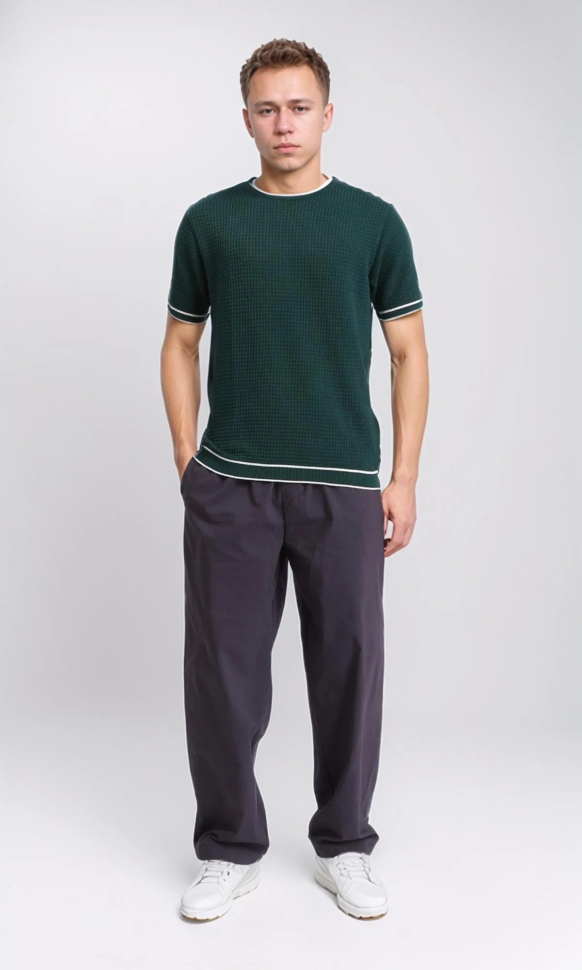 R206905 - Slip On Short Sleeves Tee - Dark Green - Image 4