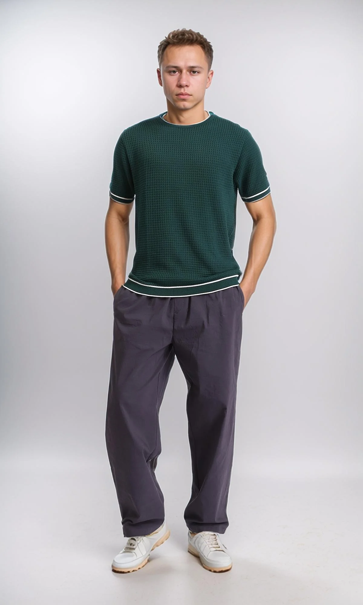 R206905 - Slip On Short Sleeves Tee - Dark Green - Image 5