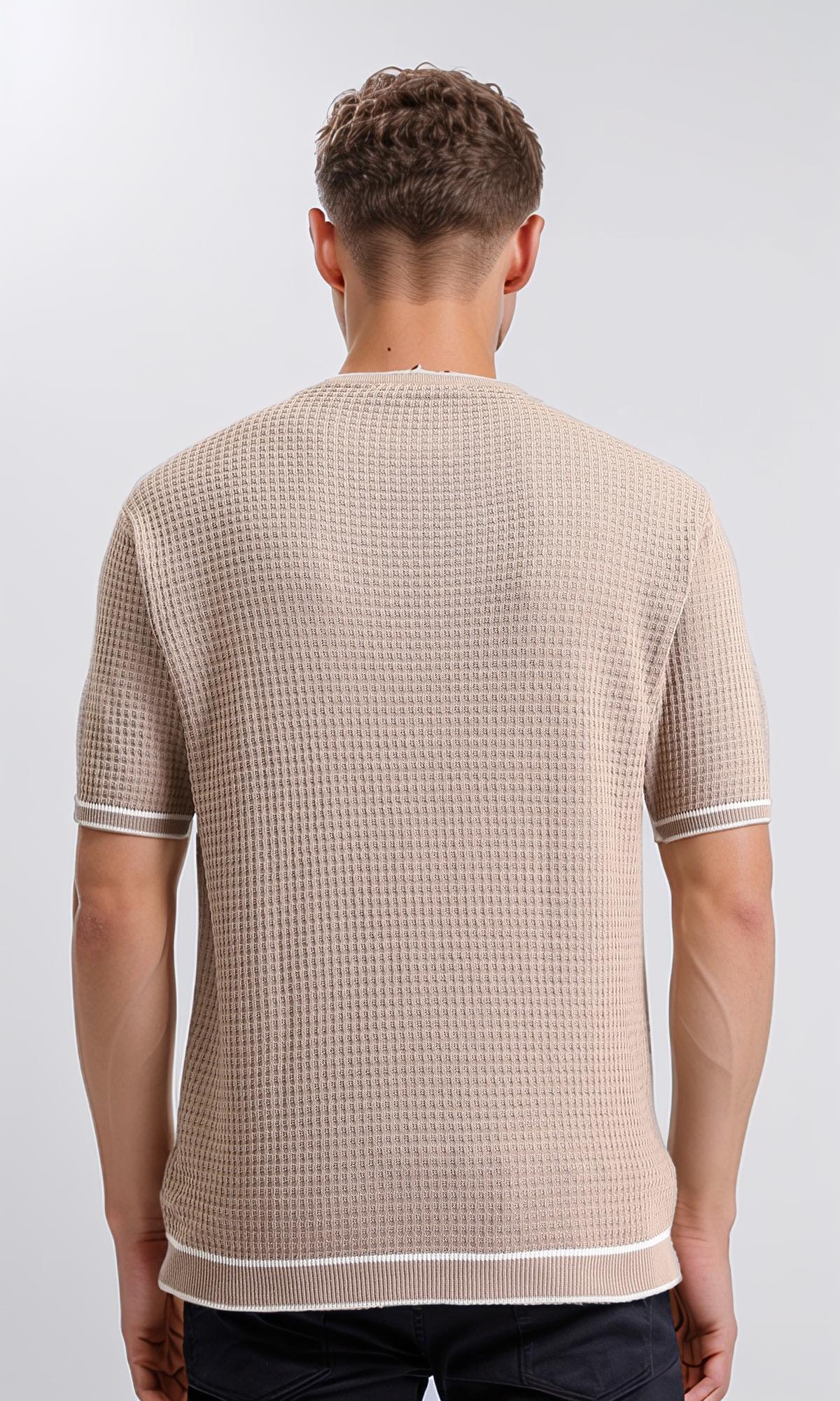 R206906 - Slip On Short Sleeves Tee - Dark Beige - Image 2