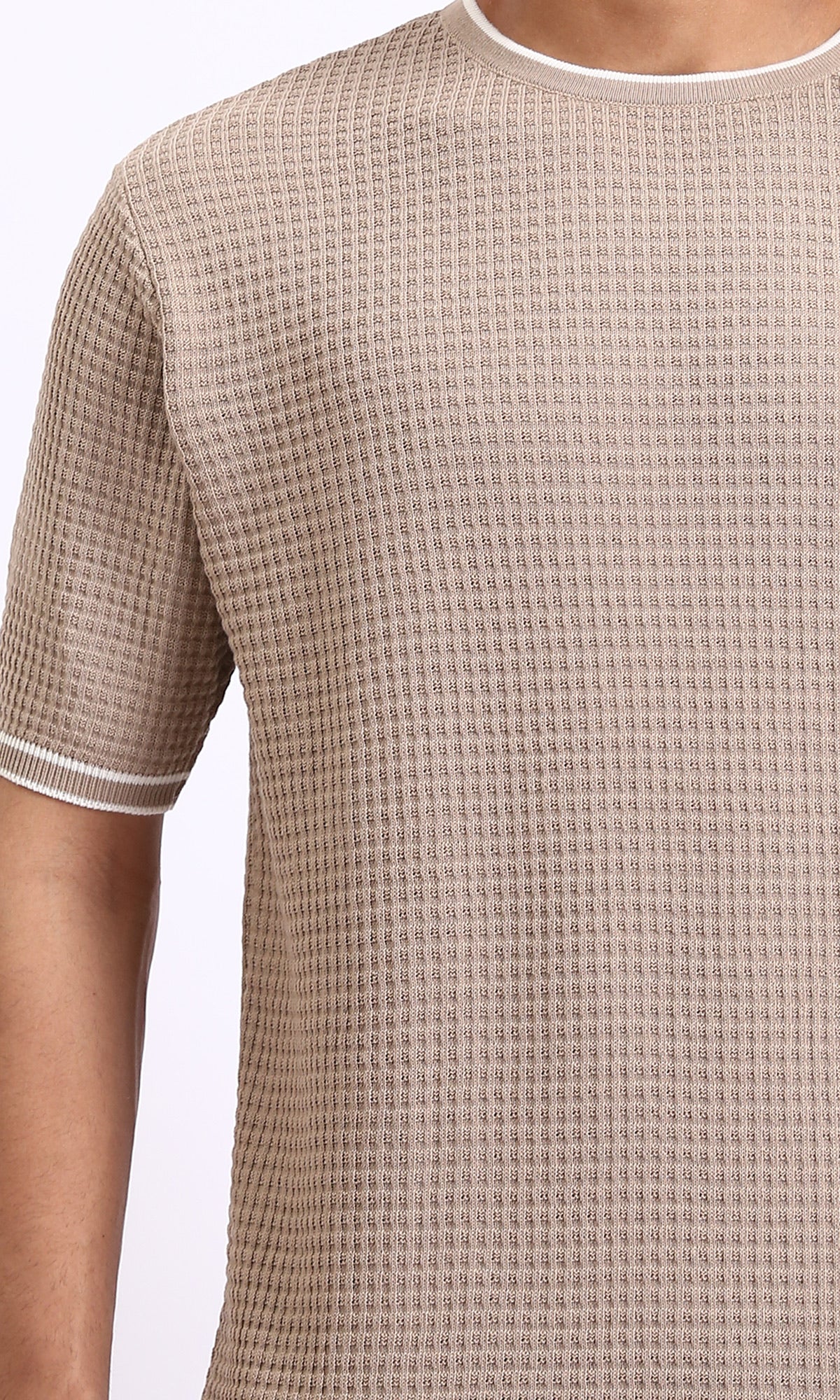 R206906 - Slip On Short Sleeves Tee - Dark Beige - Image 3