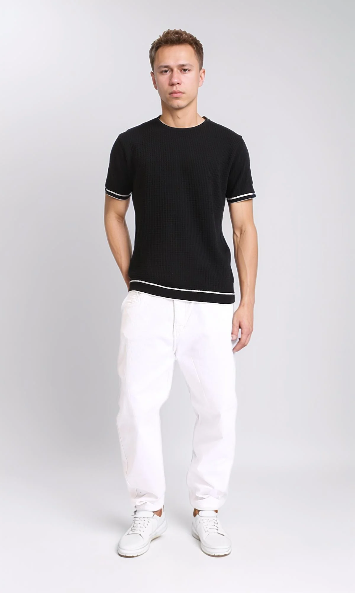 R206907 - Slip On Short Sleeves Tee - Black - Image 4