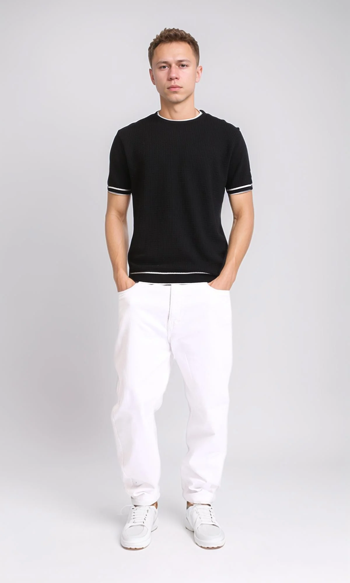 R206907 - Slip On Short Sleeves Tee - Black - Image 5
