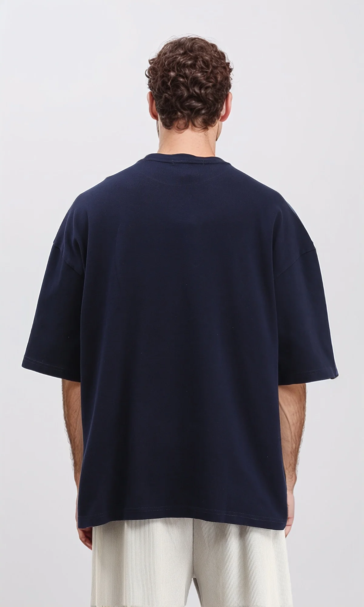 R207218 - Slip On Printed Relaxed Tee - Navy Blue - Image 2