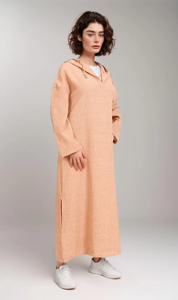 R207230-R207230 - Hooded Longline Tunic - Apricot - Image 5