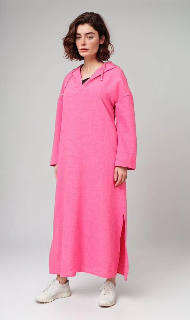 R207234-R207234 - Belted Linen Shirt - Blue - Image 5