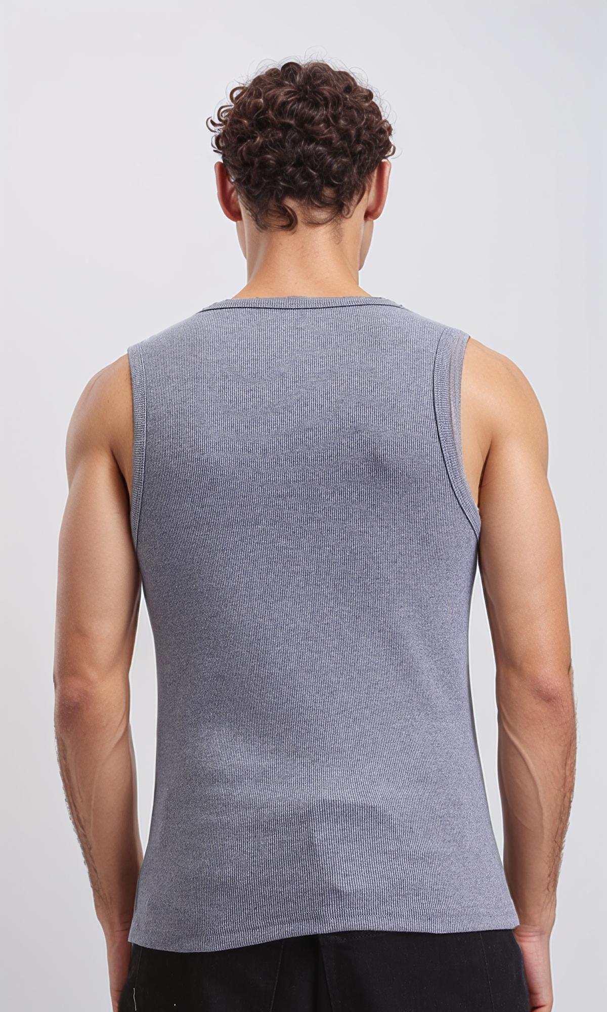 R207263 - Sleeveless Slip On Comfy Tank Top - Grey - Image 2