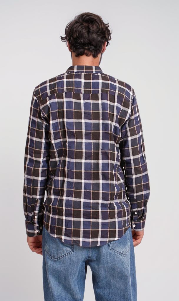 R207324 - Checked Long-Sleeve Shirt - Navy & Yellow - Image 2