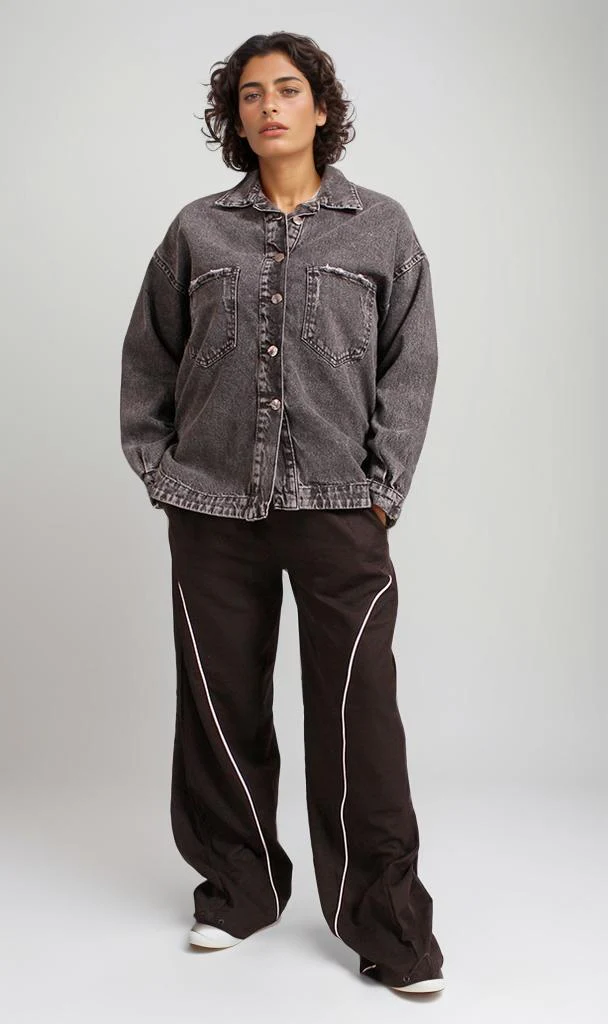 R207327 - Melton Denim Jacket - Washed Black - Image 4