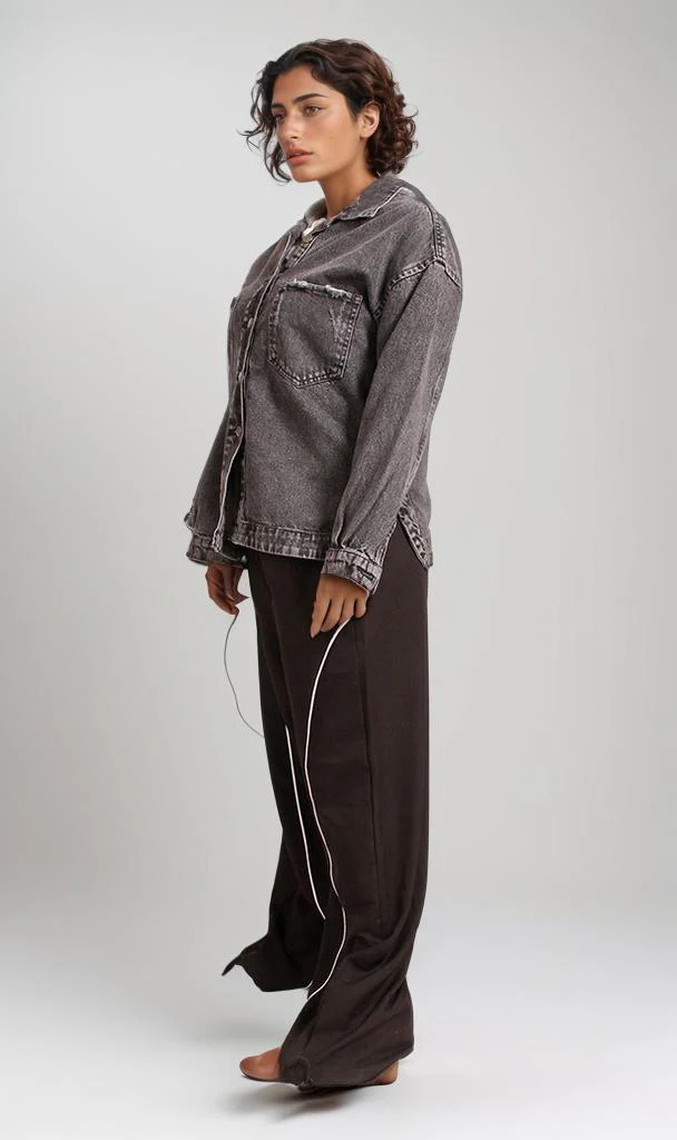 R207327 - Melton Denim Jacket - Washed Black - Image 5