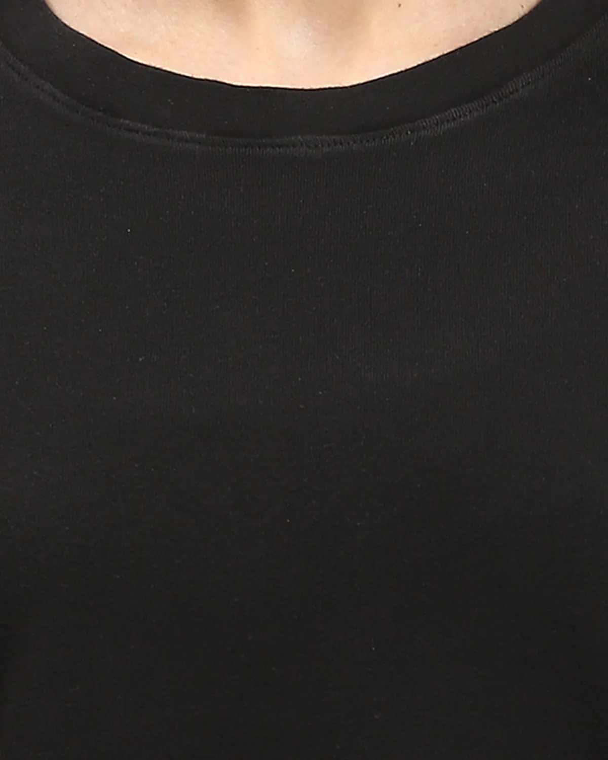 Oversized Basic Cotton T-Shirt – Black - R207470 - Image 4