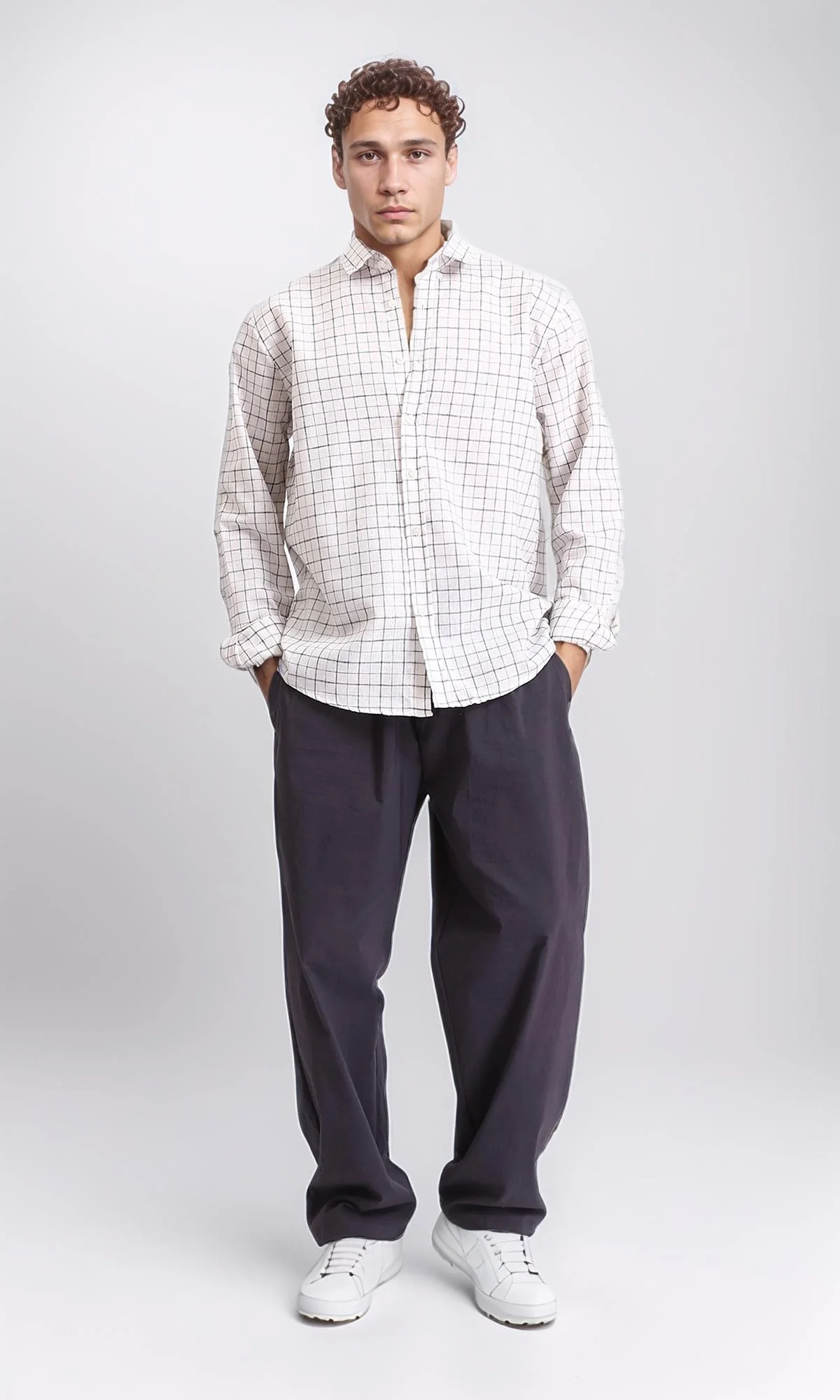 R207478 - Long Sleeve Plaids Cotton Shirt - Multicolour - Image 5
