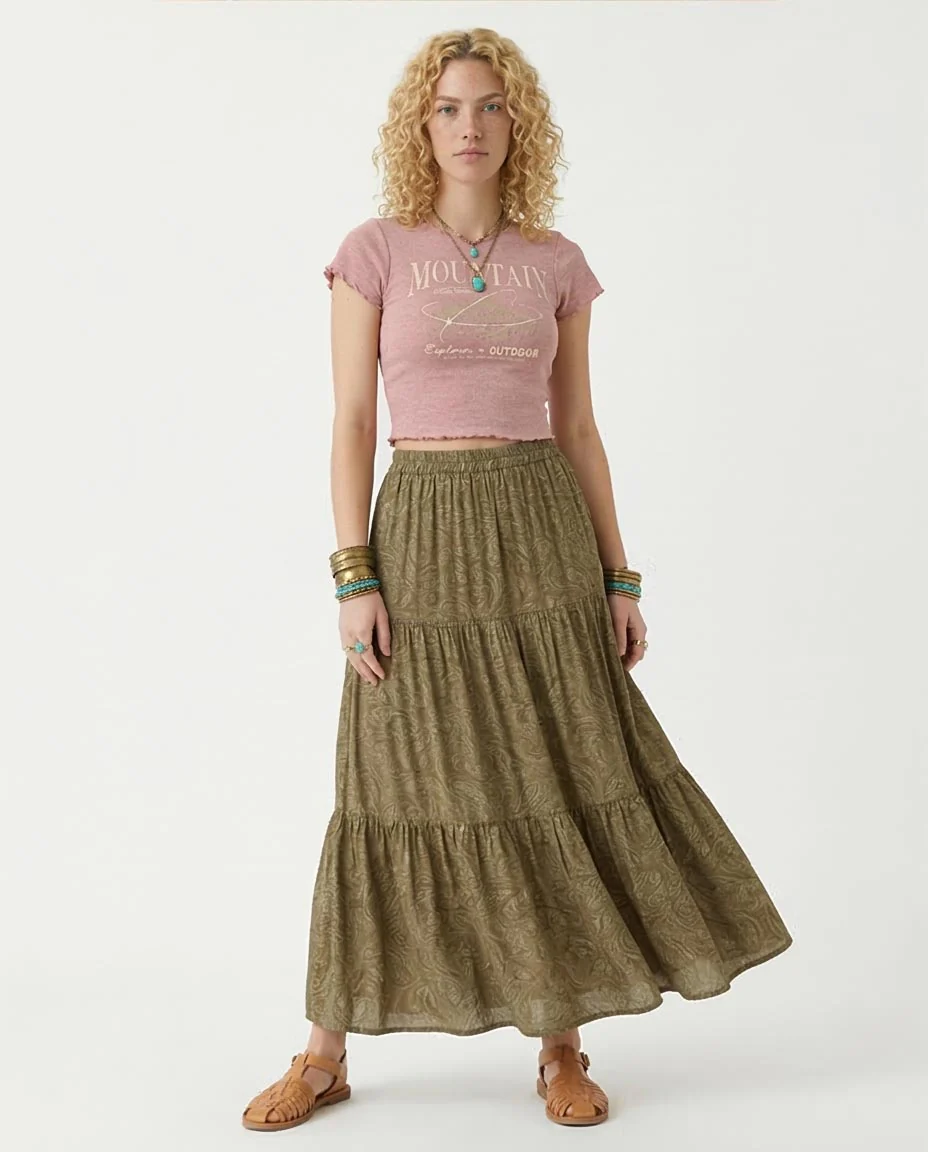 Ravin Mountain Explorer Lettuce-Edge Cropped Tee - Mauve - R207486 - - Image 3