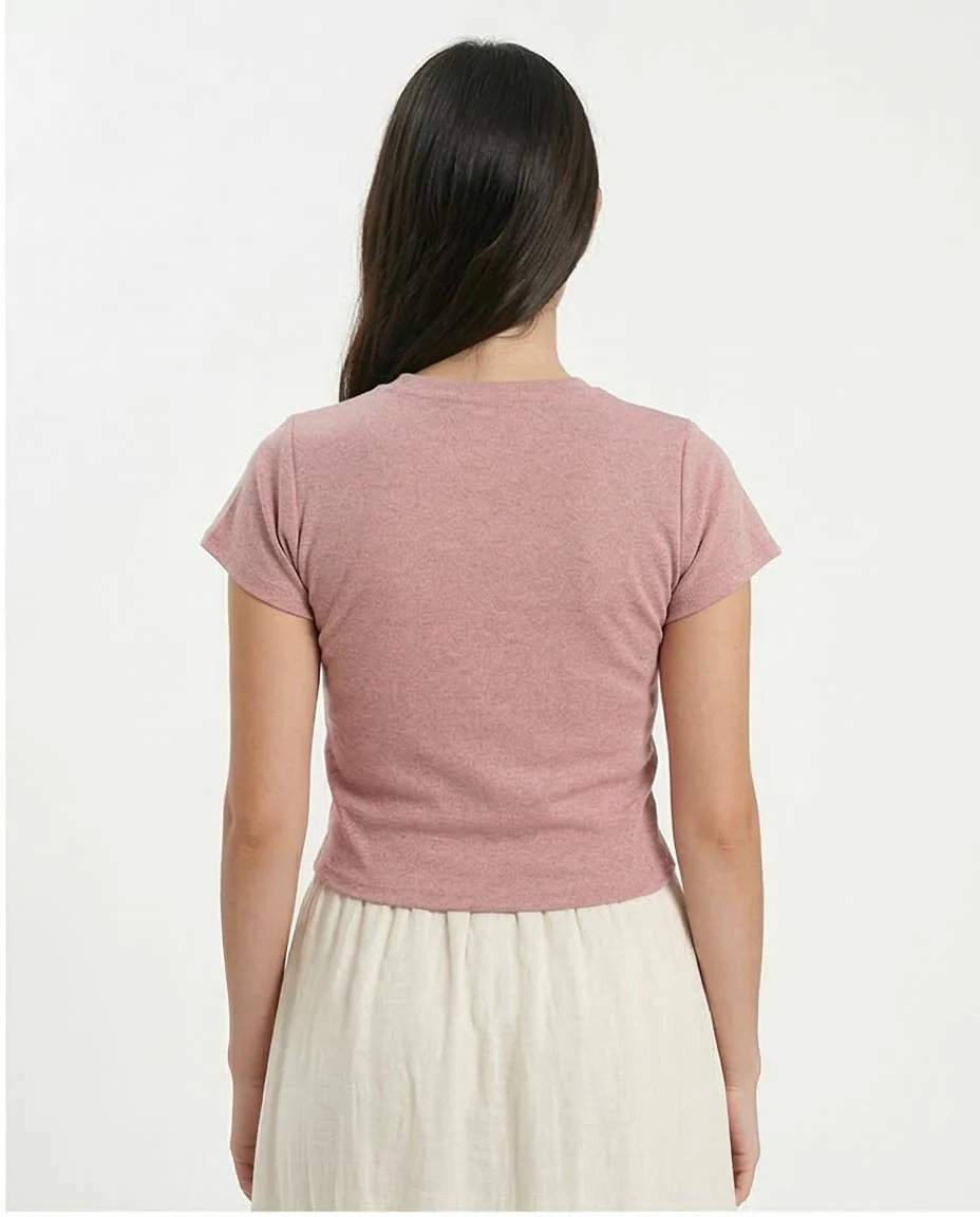 Ravin Women’s "Make Today Epic" Graphic Baby Tee – Dusty Rose Heather - R207487 - Image 2