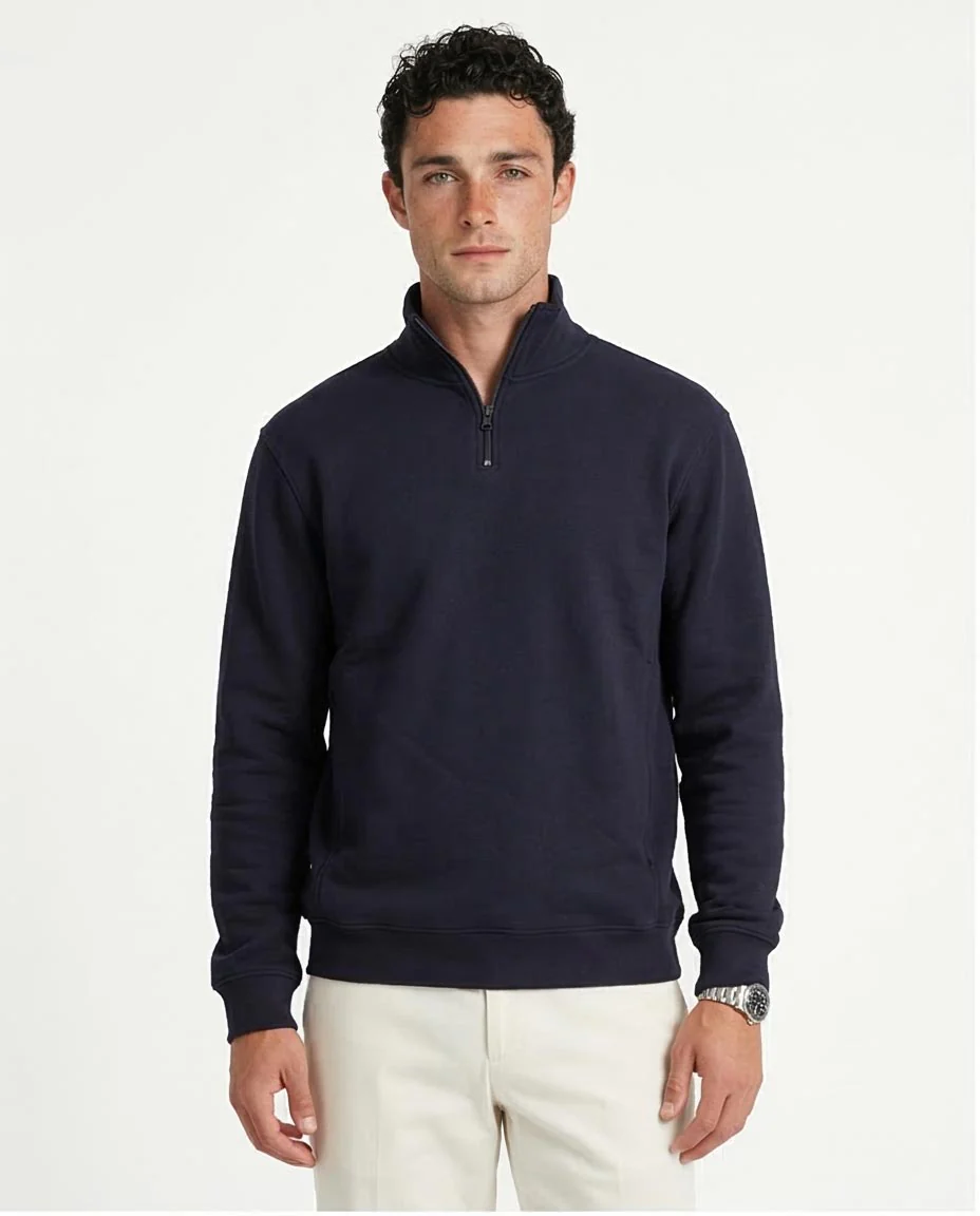 Ravin Men's Premium Quarter-Zip Fleece Sweatshirt – Navy - R207553