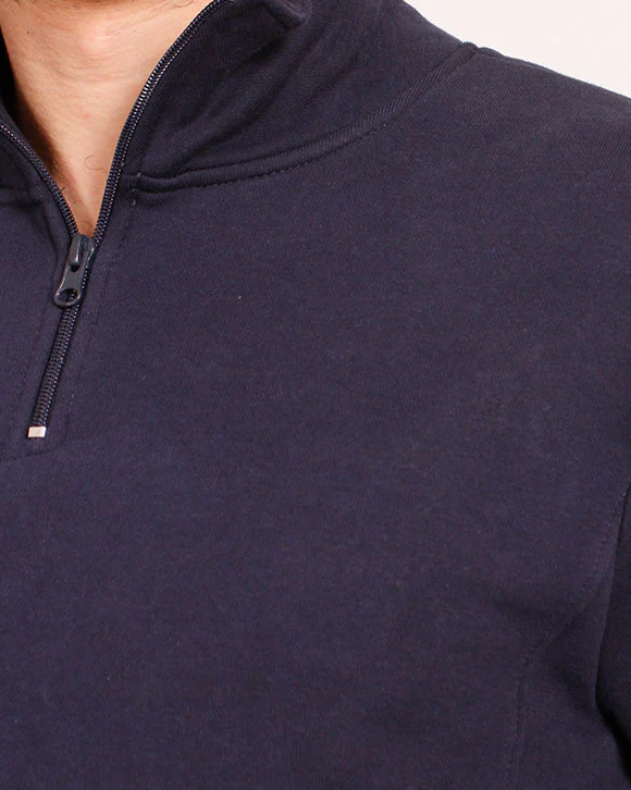 Ravin Men's Premium Quarter-Zip Fleece Sweatshirt – Navy - R207553 - Image 4