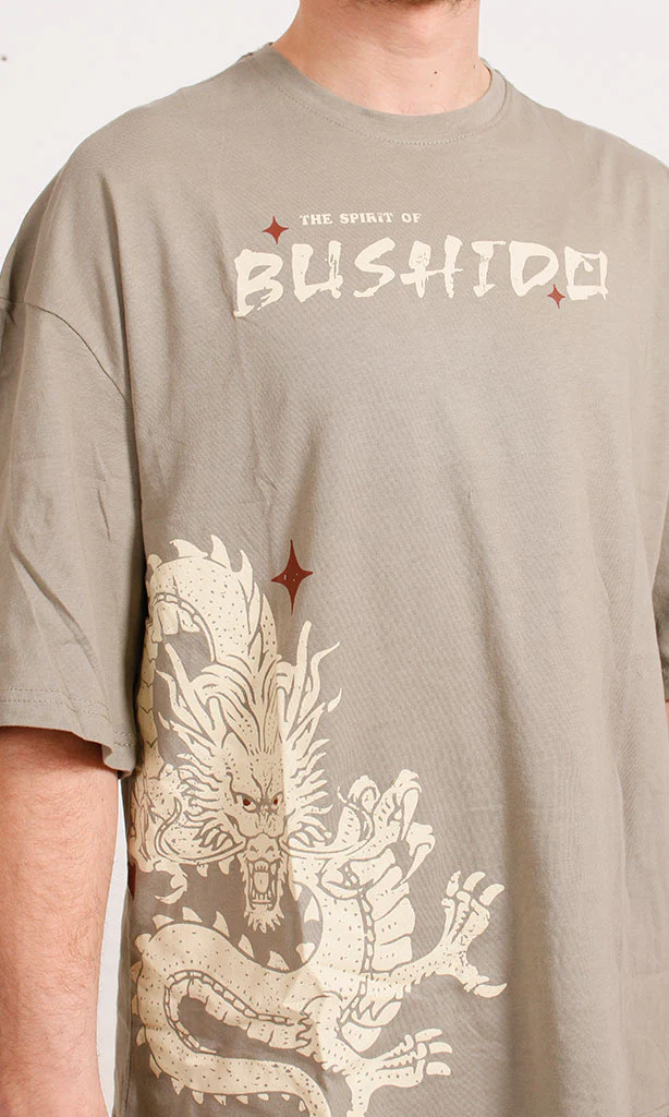 R207690 - Graphic Printed Oversized T-Shirt - Khaki - Image 3