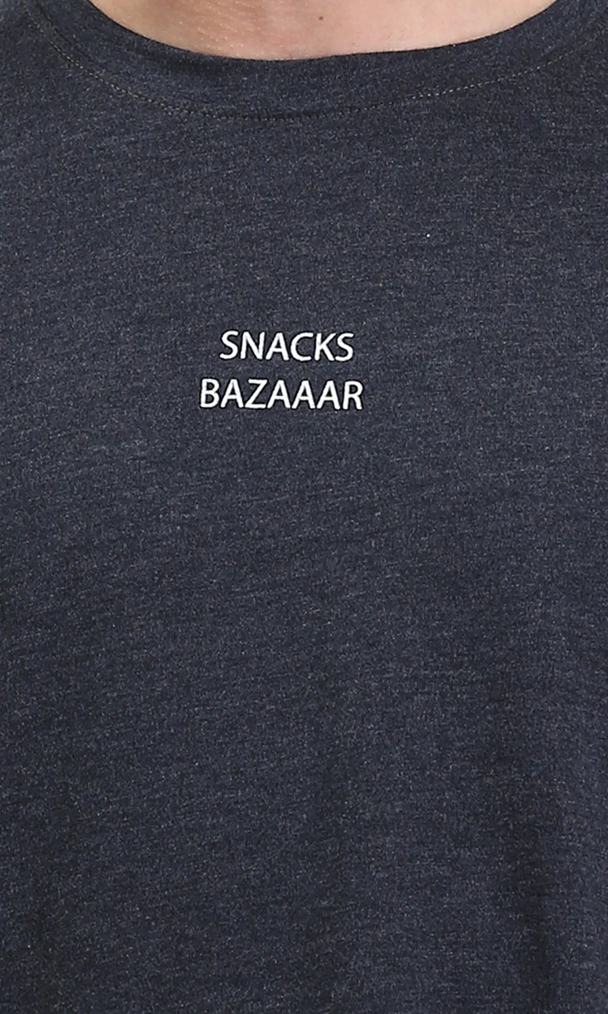 R207693 - Printed Slip On Relaxed Tee - Charcoal Grey - Image 3
