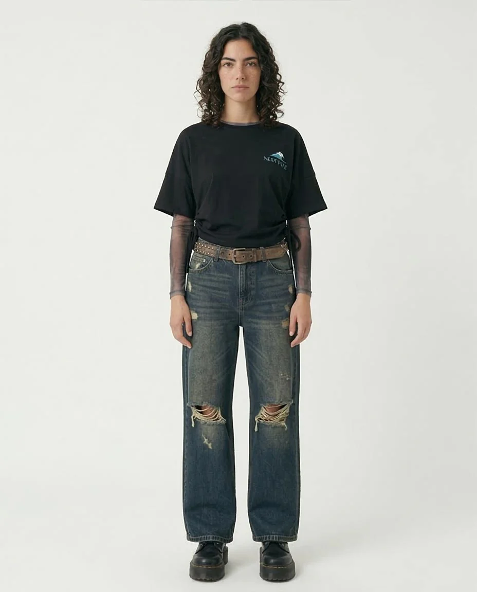 Ravin Women’s Next Wave Cinch-Side Graphic T-Shirt  - Black - R207787 - Image 3