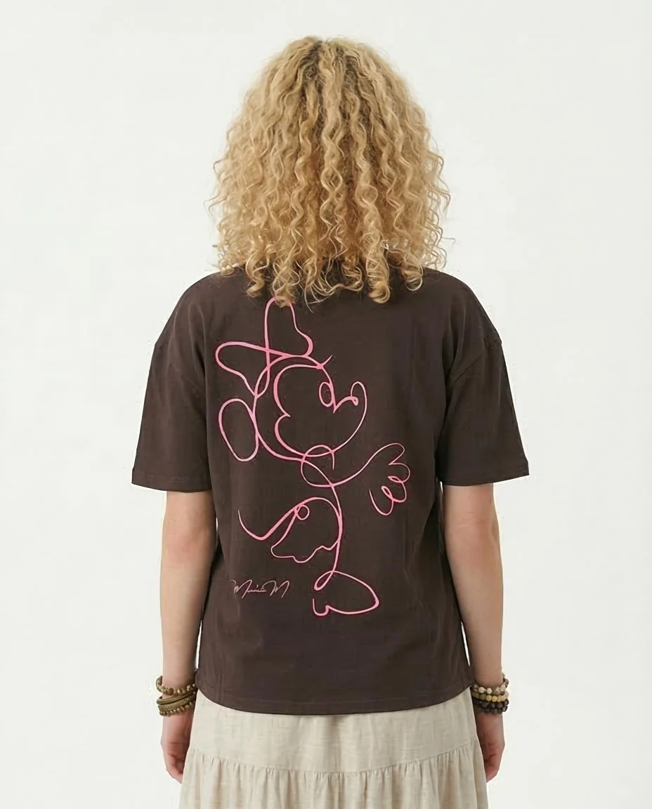 Ravin x Disney Minnie Mouse Graphic Oversized T-Shirt - Espresso Brown - R207789 - Image 2