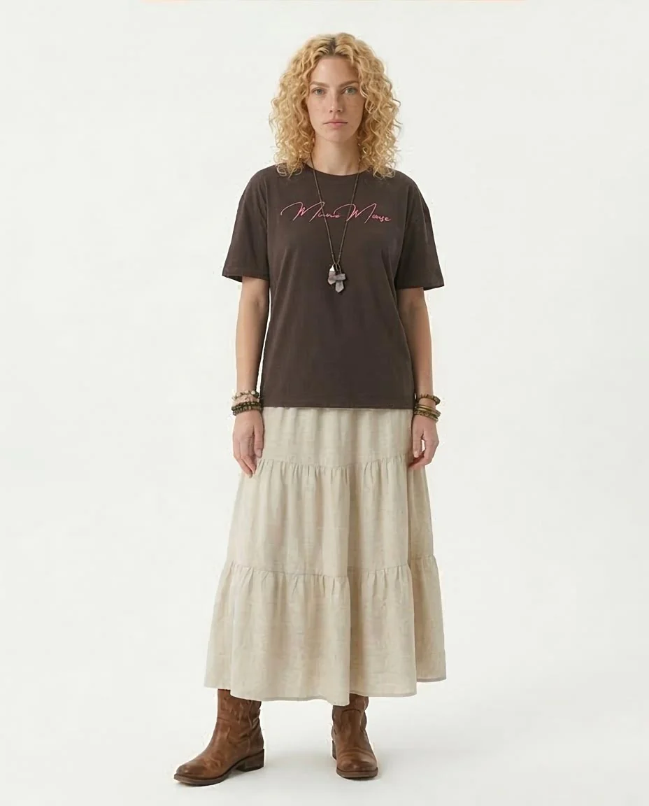 Ravin x Disney Minnie Mouse Graphic Oversized T-Shirt - Espresso Brown - R207789 - Image 3