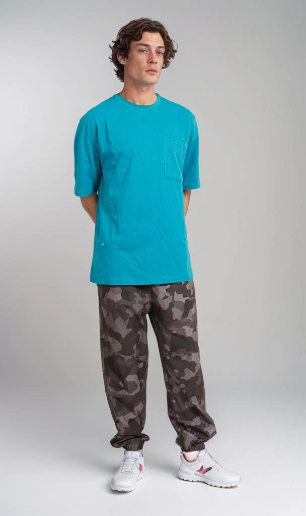 R207838 - Summer Melton Oversized T-Shirt - Teal Blue - Image 5