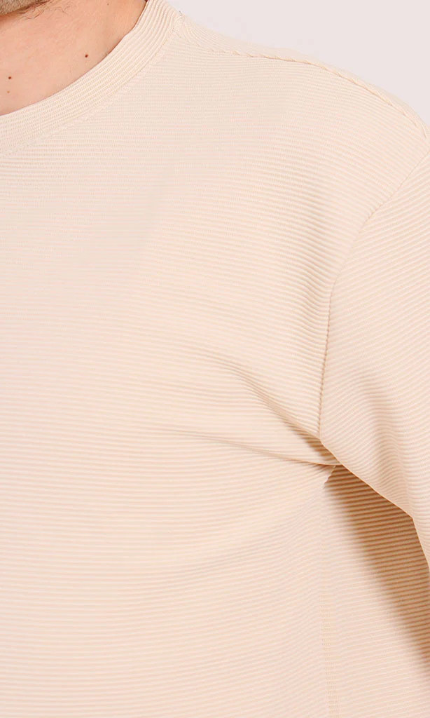 R207840 - Spun Stripe T-Shirt - Beige - Image 3