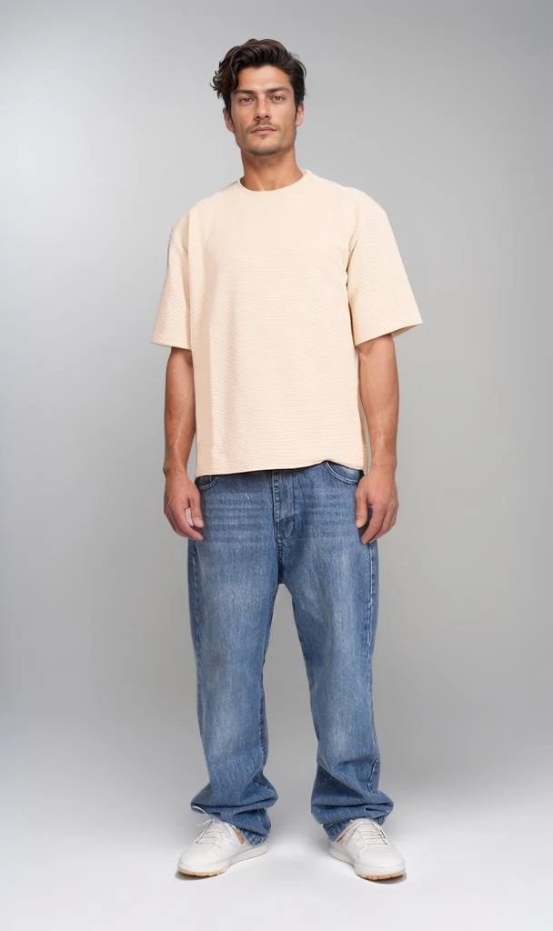 R207840 - Spun Stripe T-Shirt - Beige - Image 4