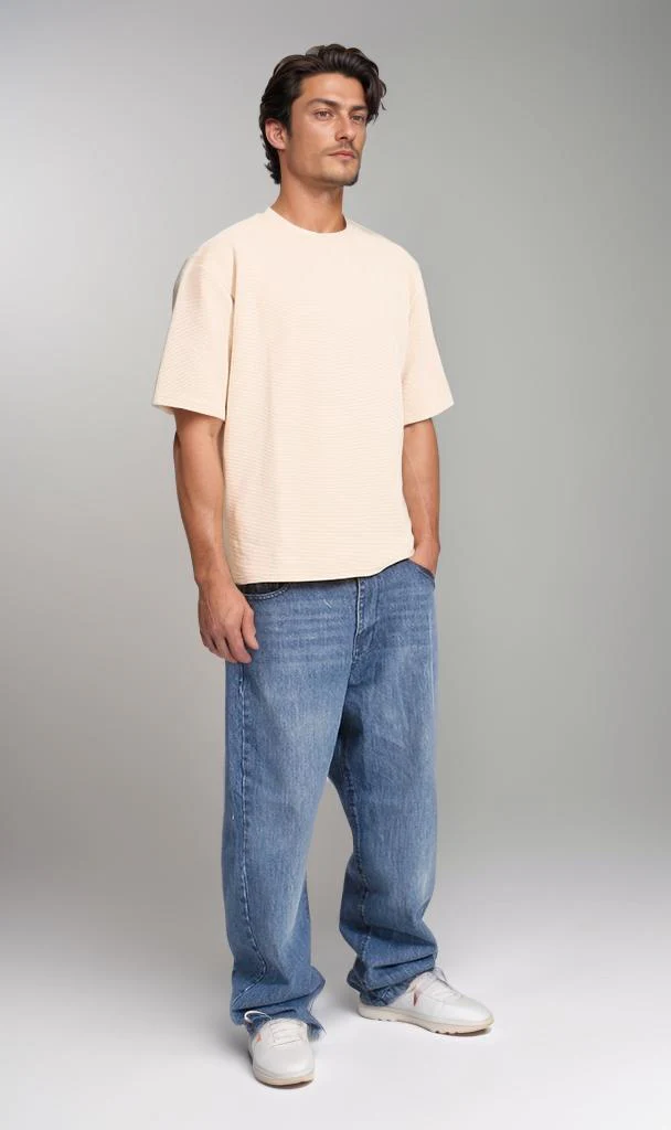 R207840 - Spun Stripe T-Shirt - Beige - Image 5