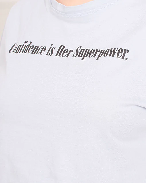 Ravin Women’s "Superpower" Cropped Graphic Tee - Sky Blue - R207863 - Image 4