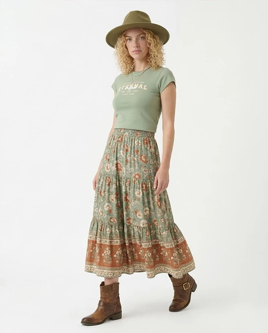 Ravin Women’s Eternal Original Slim Fit Graphic Baby Tee – Sage Green - R207866 - Image 5