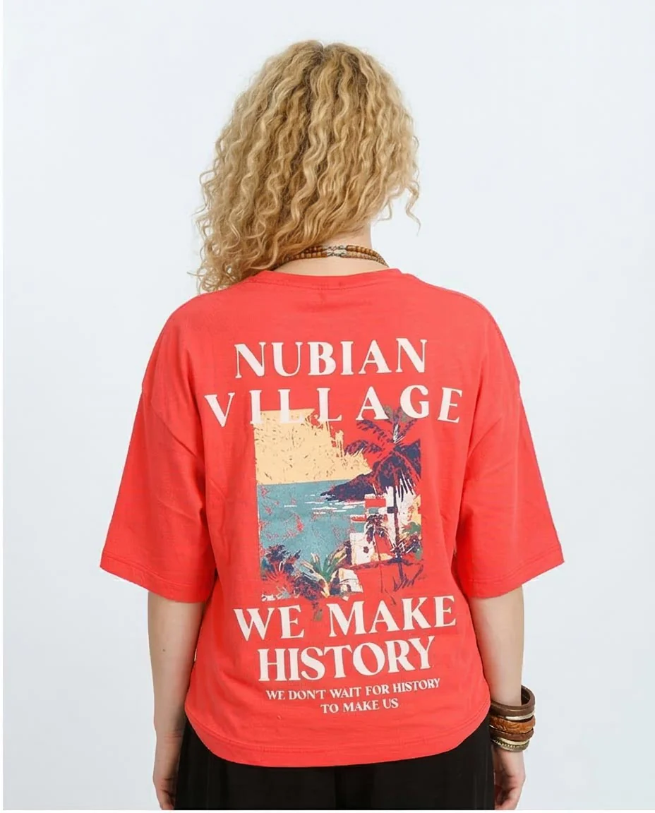 Ravin | "Nubian Village" Oversized Graphic Tee – Coral - R207869 - Image 2