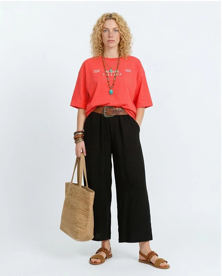 Ravin | "Nubian Village" Oversized Graphic Tee – Coral - R207869 - Image 3