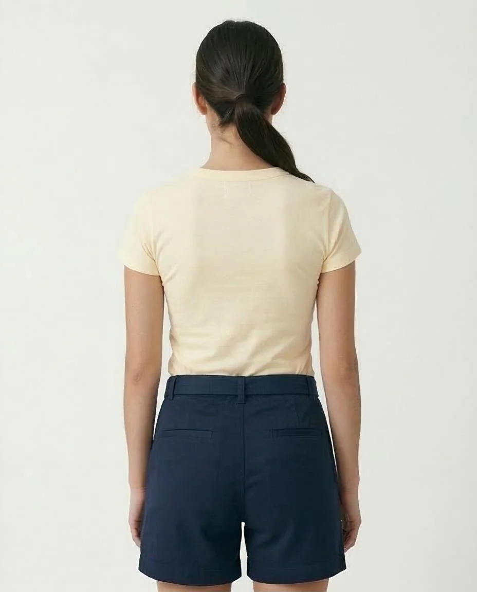 Ravin Essential Slim-Fit Ribbed Crewneck Tee in Buttercream - R207875 - Image 2