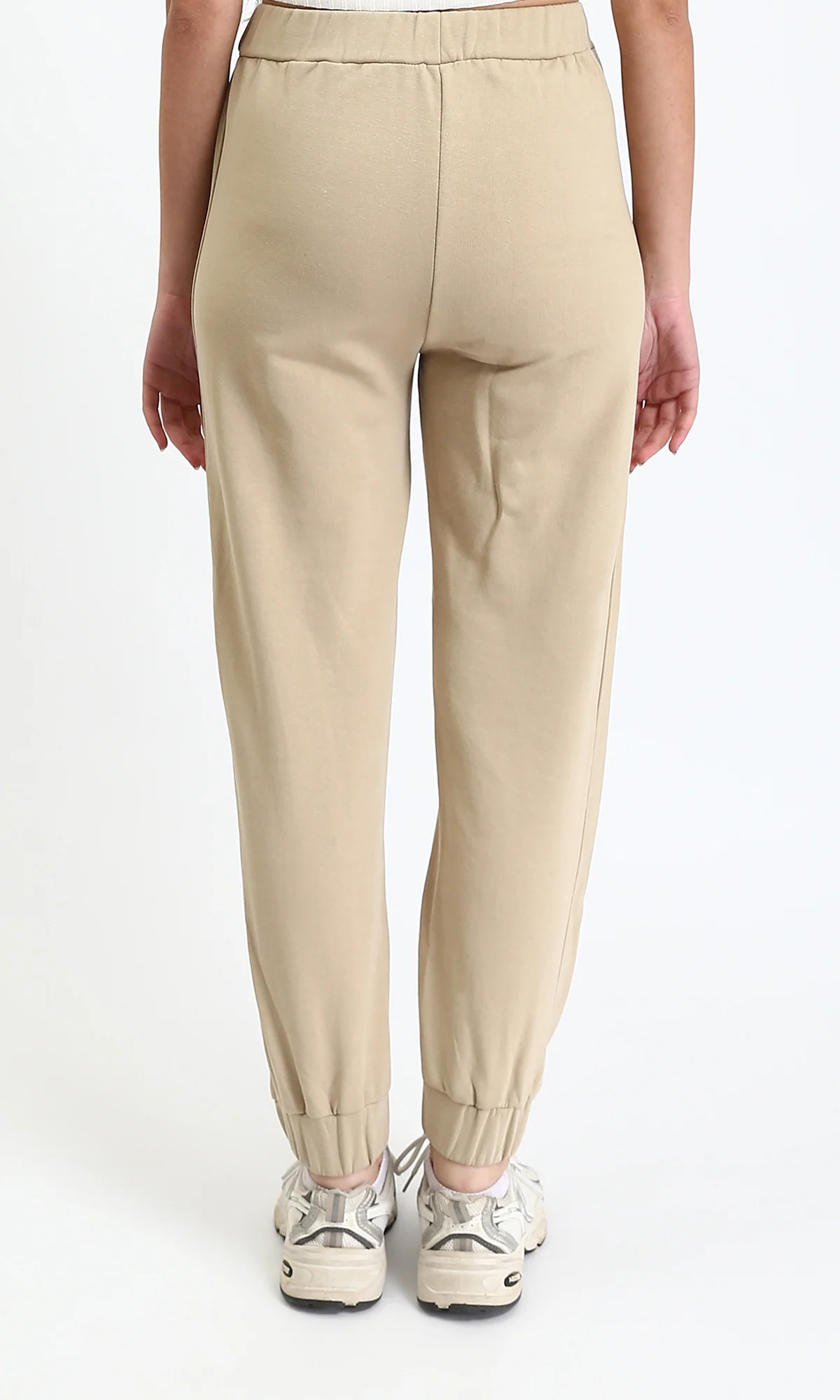 R207884 - Regular Fit Slip On Pants with Hem - Dark Beige - Image 2
