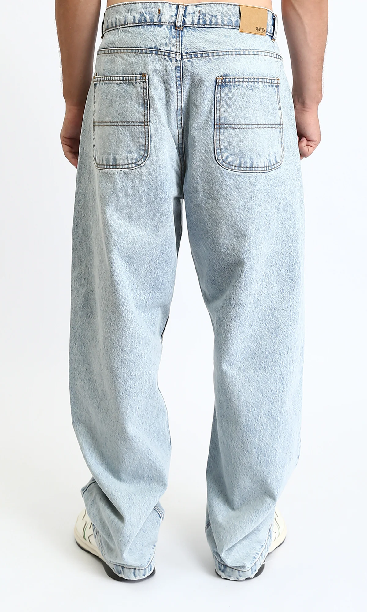 R207926 - Wide Leg Trendy Jeans - Ice Blue - Image 2