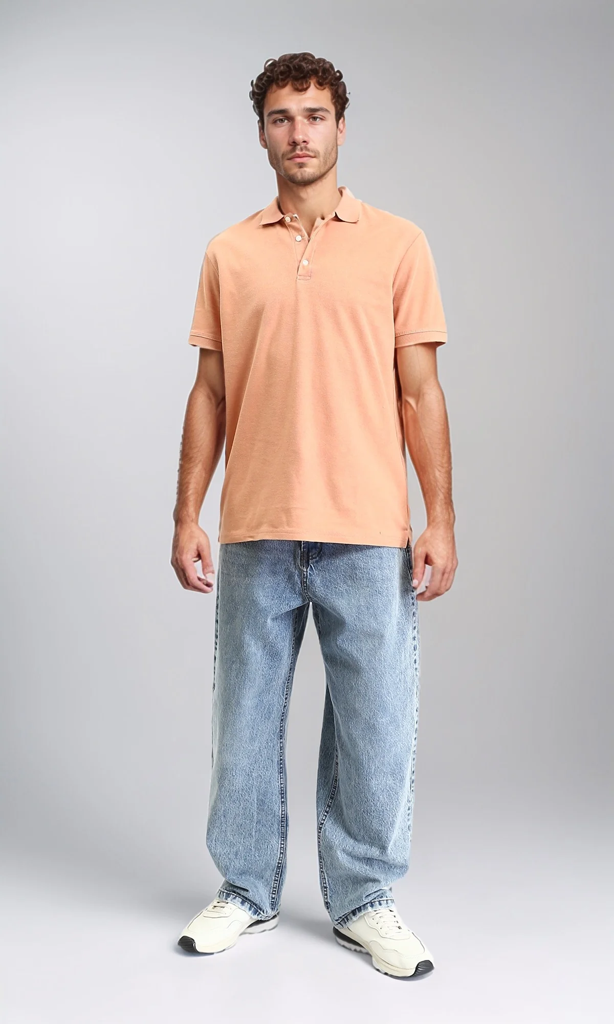 R207928 - Wide Leg Trendy Jeans - Light Blue - Image 4