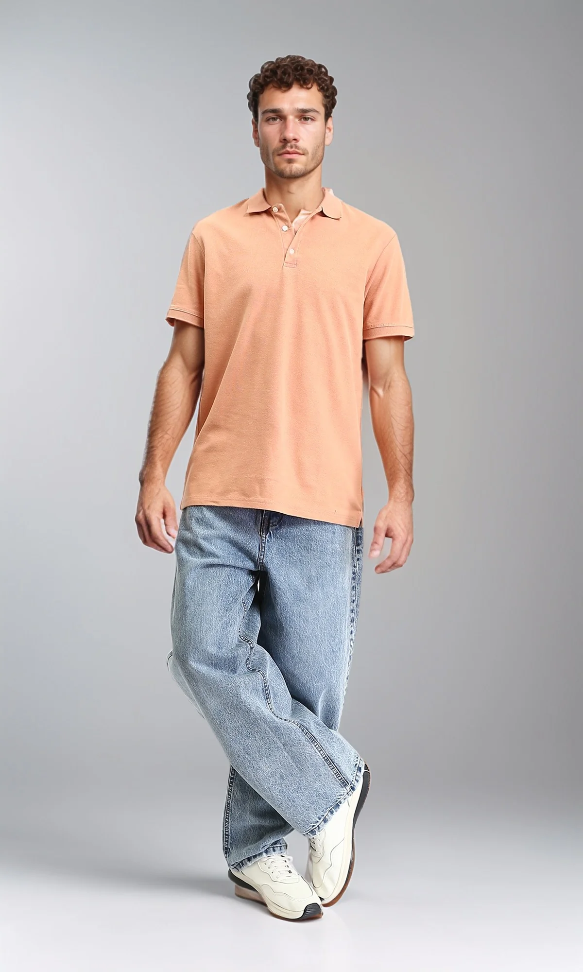 R207928 - Wide Leg Trendy Jeans - Light Blue - Image 5